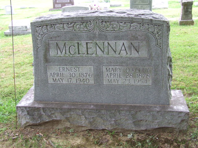 Photo of headstones/Ernest McLennan d1940 hdstn Clopton cem Tipton Co TN